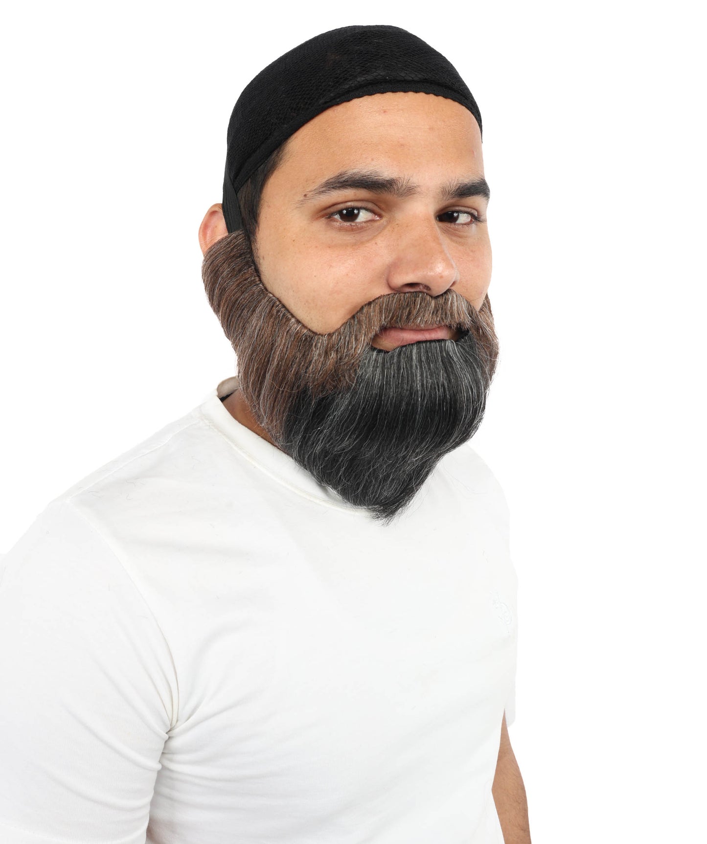 HPO Men’s Black & Grey Beard and Mustache Set | Realistic Shaped Beard for Party, Halloween & Cosplay Characters | Lightweight & Comfortable Fit