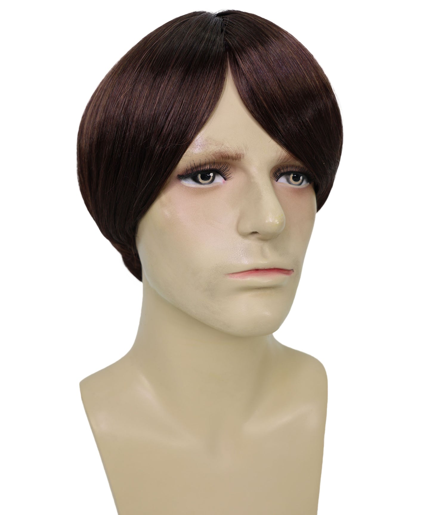 HPO Adult Male WIG 70's Dude – Retro Straight Brown Wig, Breathable Capless Cap, Flame-retardant Synthetic Fiber | HPO