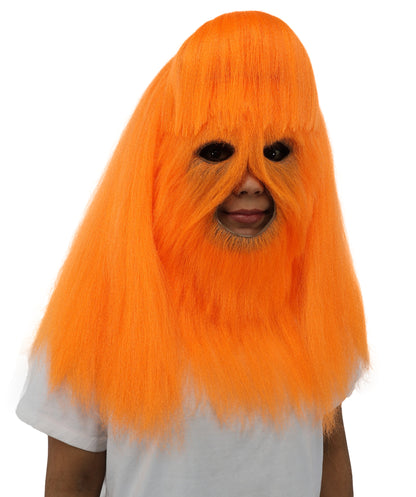 HPO Teen Extreme Hairy Person Costume Bundle & Mask Set - Full-Body Hair Suit Extra-Long Costume Wig for Halloween, Cosplay & Parties - Multiple Color Options