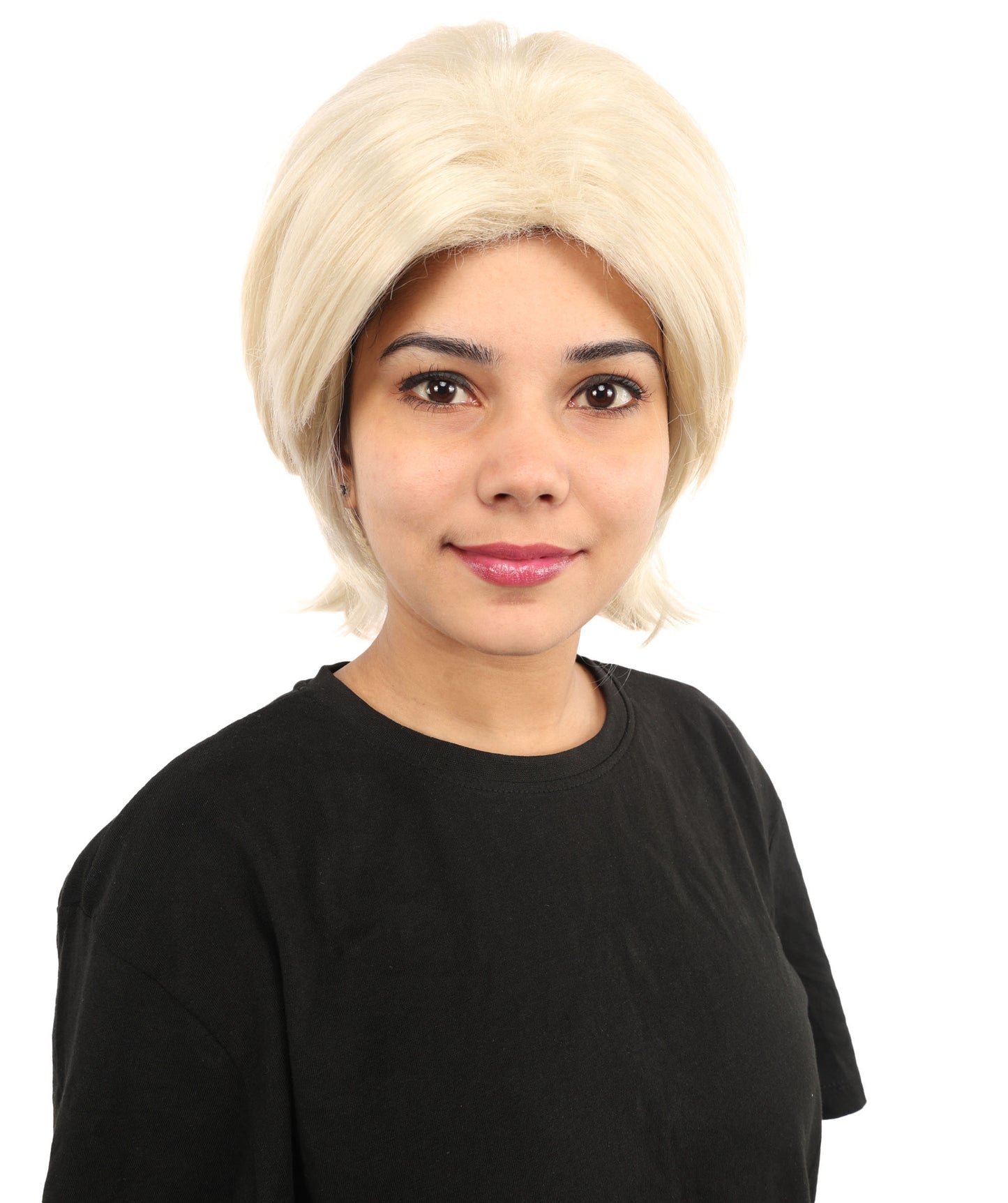 HPO Women's Medium Blonde Layered Wig | Synthetic Hair with Natural Flow | Ideal for Cosplay, Halloween & Roleplay