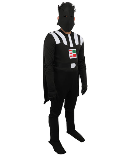 HPO Men's Youth Deluxe Black Evil Costume With Mask | Premium Tv Admired Outfit