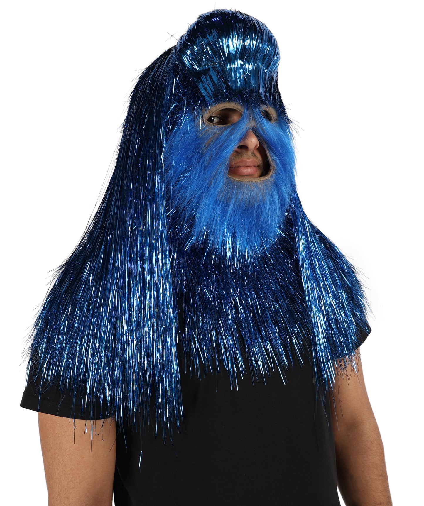 HPO UnisexTinsel Hairy Costume, Bundle & Mask Set | Full-Body Suit & Matching Mask | Long Hair Funny Costume for Halloween, Performers, Cosplay & Mascots | Multicolor Options