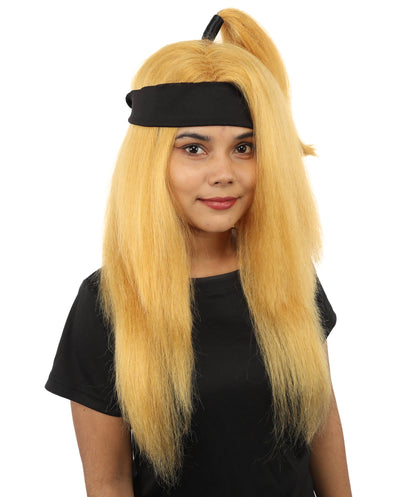 Women's High Ponytail Ninja Wig | Multiple Color Options | Create of synthetic fiber, long straight texture with top-tied fountain, breathable base | Cosplay, Halloween, theater, party, performance, costume events