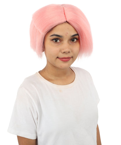 HPO Women’s Neon Yellow Bob Wig with Bangs—Bright Straight Cut Wig | Celebrity Inspired Hairpiece for Party, Halloween and Cosplay