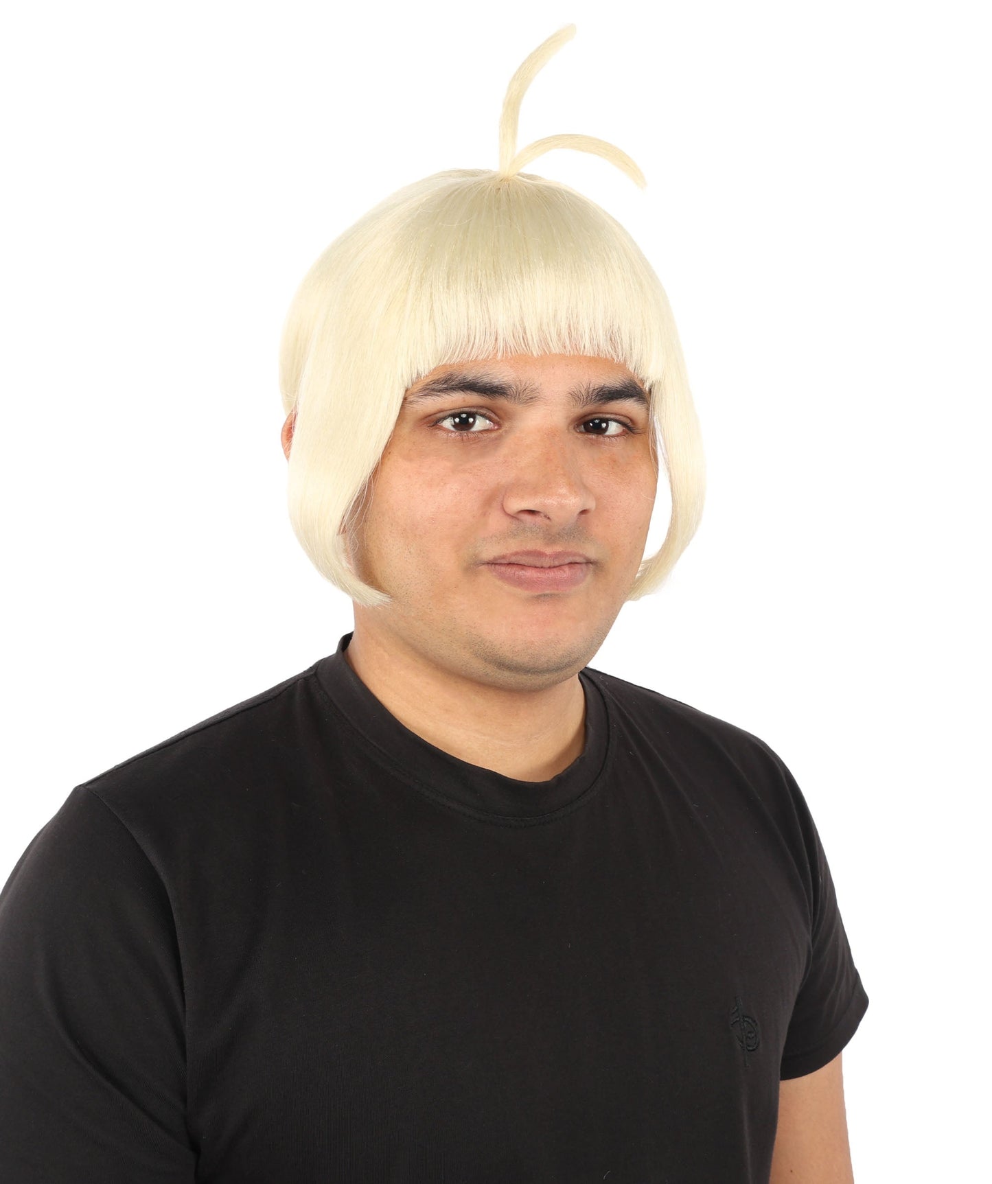 HPO Adult Men's Sleek Blunt Bob Wig | Multicolor Options | Solid color hue, create of synthetic fiber, straight smooth texture with bangs, breathable base | Party, Halloween, theater, drag, performance, costume events