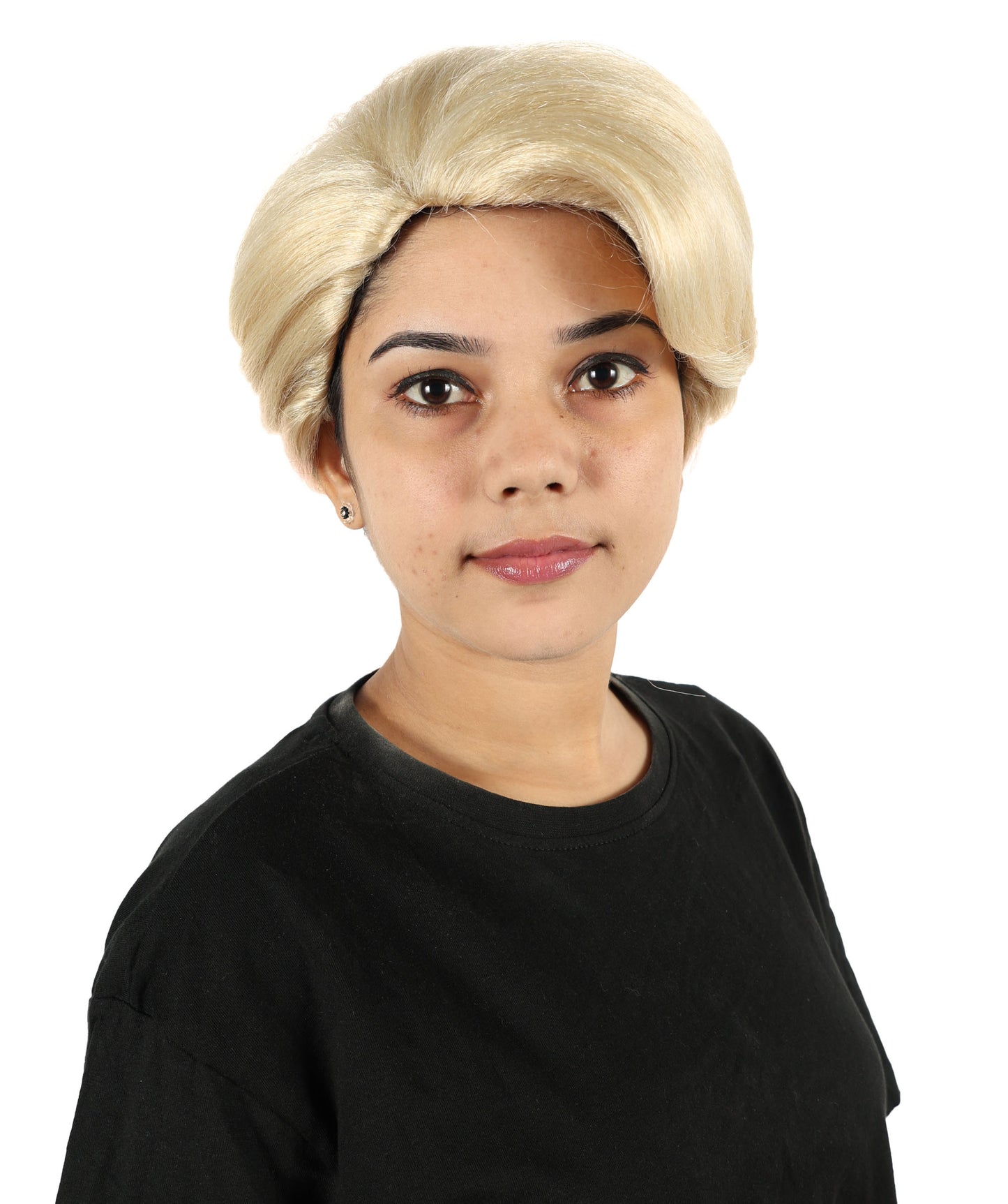 HPO Women’s Blonde Updo Wig – Strong Female Leader Headpiece | Elegant Side Part Costume Wig for Halloween, Cosplay & Uniformed Characters