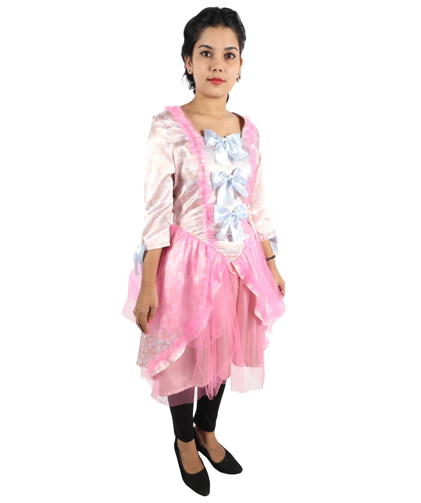 HPO Women's Marie Antoinette Pink Historical French Queen Costume  | Suitable for Halloween | Synthetic Fabric