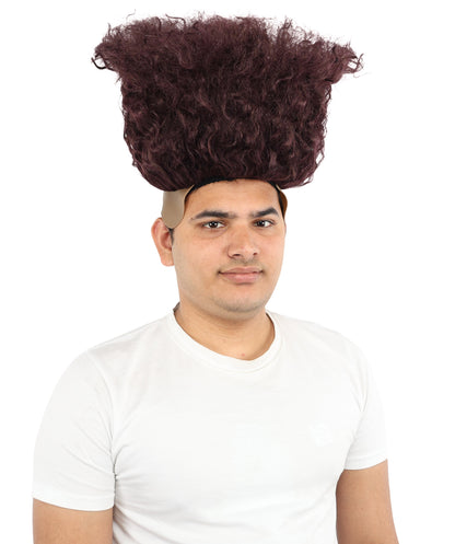 HPO Men’s Tall Afro Wig | Multicolor Options | Animated Scientist Style Hair | Funny Hairpiece with Bouncy Curls and Capless Cap | Retro Nerd Look for Parties, Shows & Halloween
