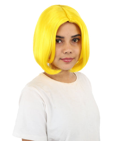 Adult Women's Two-Tone Bob Wig | Multiple Color Options | Short Straight Blunt Cut Inspired by American Pop Artist Look | Natural Hairline for Halloween and Cosplay