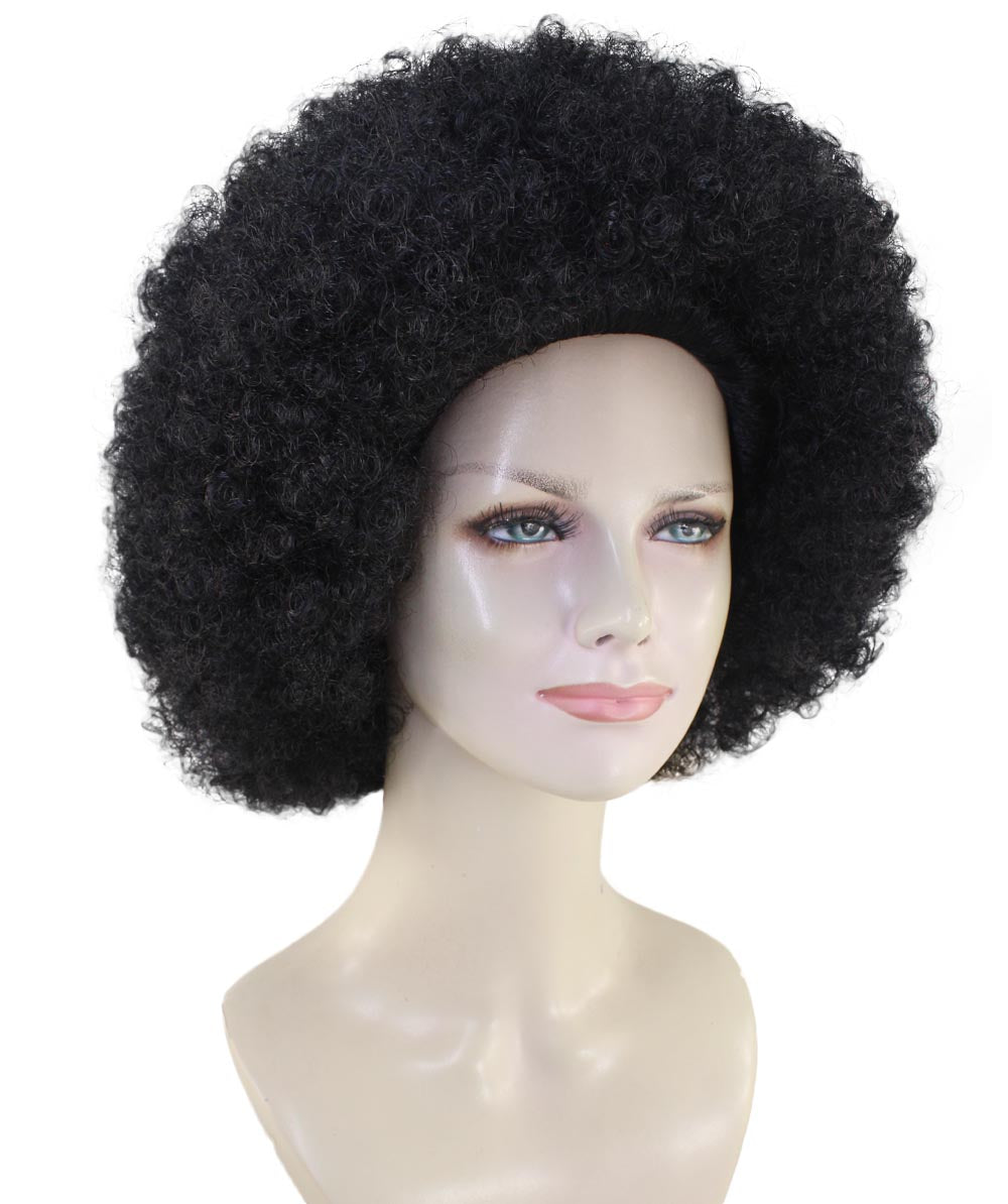 HPO Adult Women's EG Black Afro Wig – Classic Curly Wigs Themed Events, Perfect for 70s Disco, Halloween and Cosplay, Theater and Themed Parties