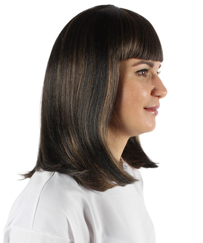 HPO Women's Shoulder Length Bob Wig Collection | Straight Halloween Wig Multiple Color Option | Premium Breathable Capless Cap