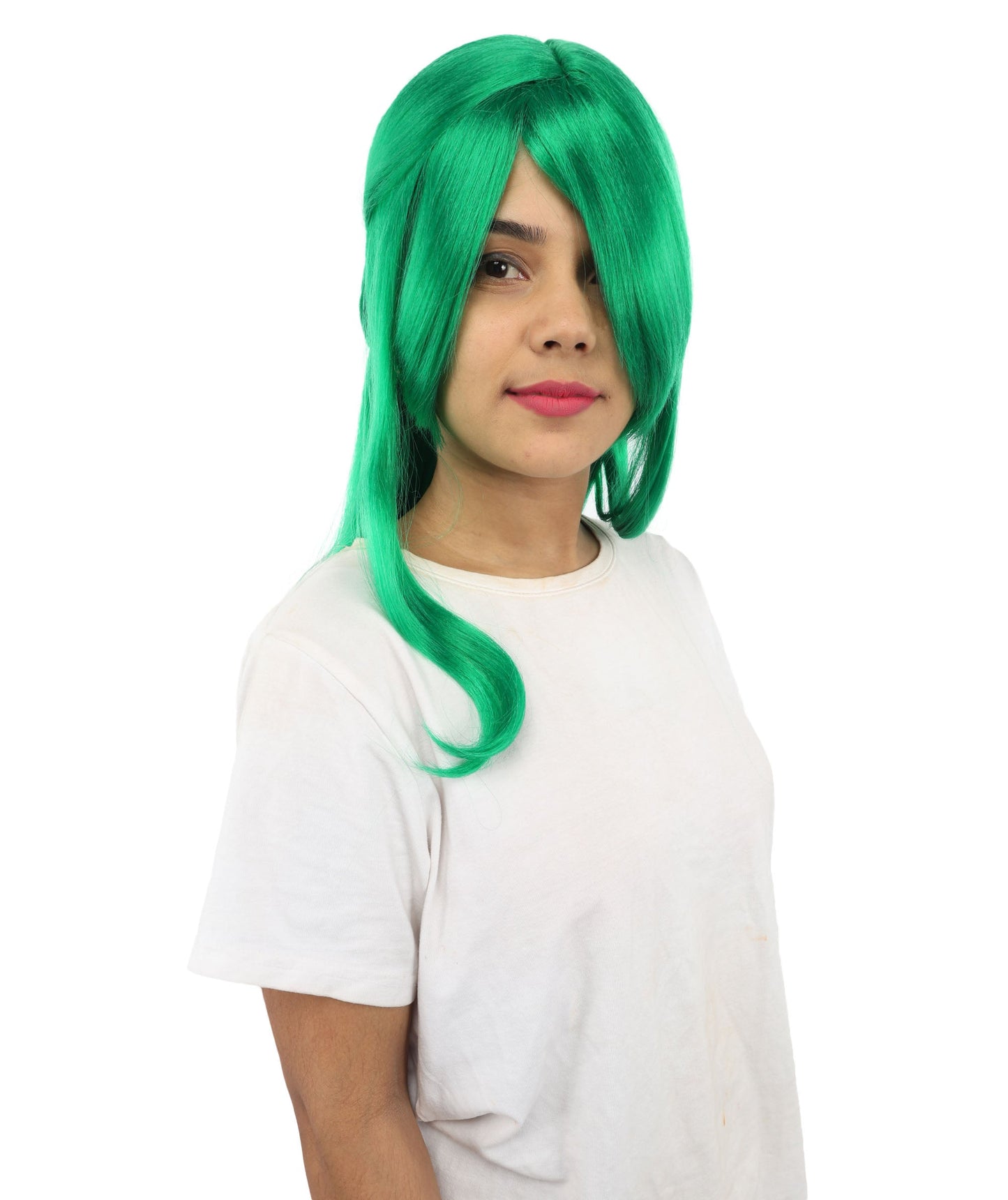 HPO Adult Women's Anime Character Wig | Multiple Color Options | Synthetic Fiber with Side Swept Bangs and Top Tuft | Halloween Party and Comic Con Events