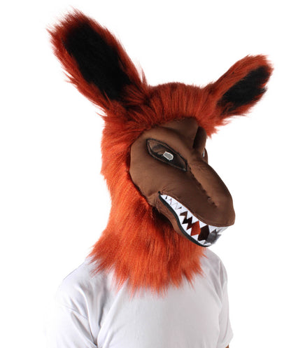 HPO Unisex Orange Furry Anime Tailed Monster Mask | Best for Halloween | Flame-retardant Synthetic Fiber