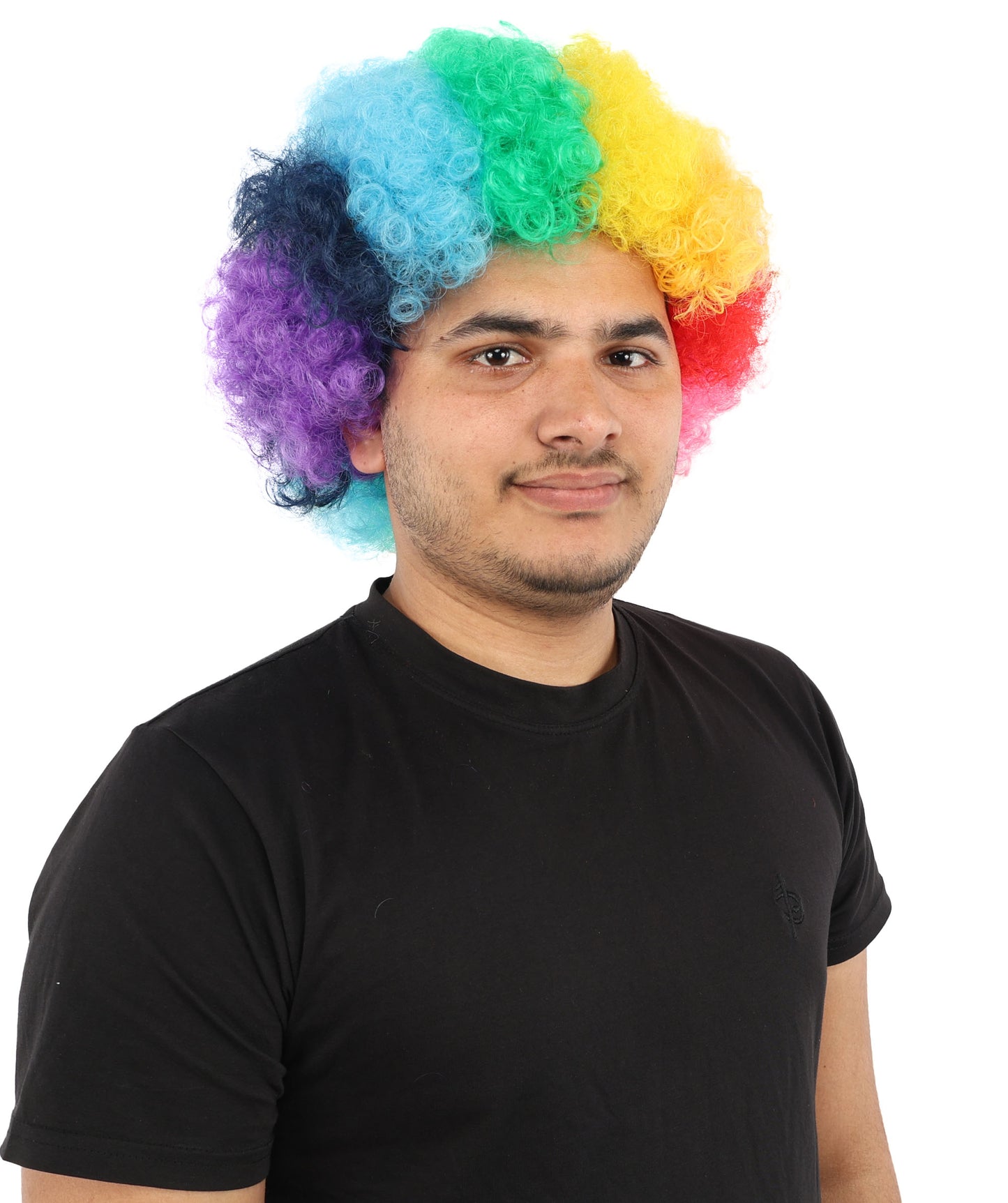 HPO Unisex Rainbow Afro Clown Wig | Multicolor Hairpiece with Standard Cap Design | Suitable for Cosplay, Parties, and Themed Events
