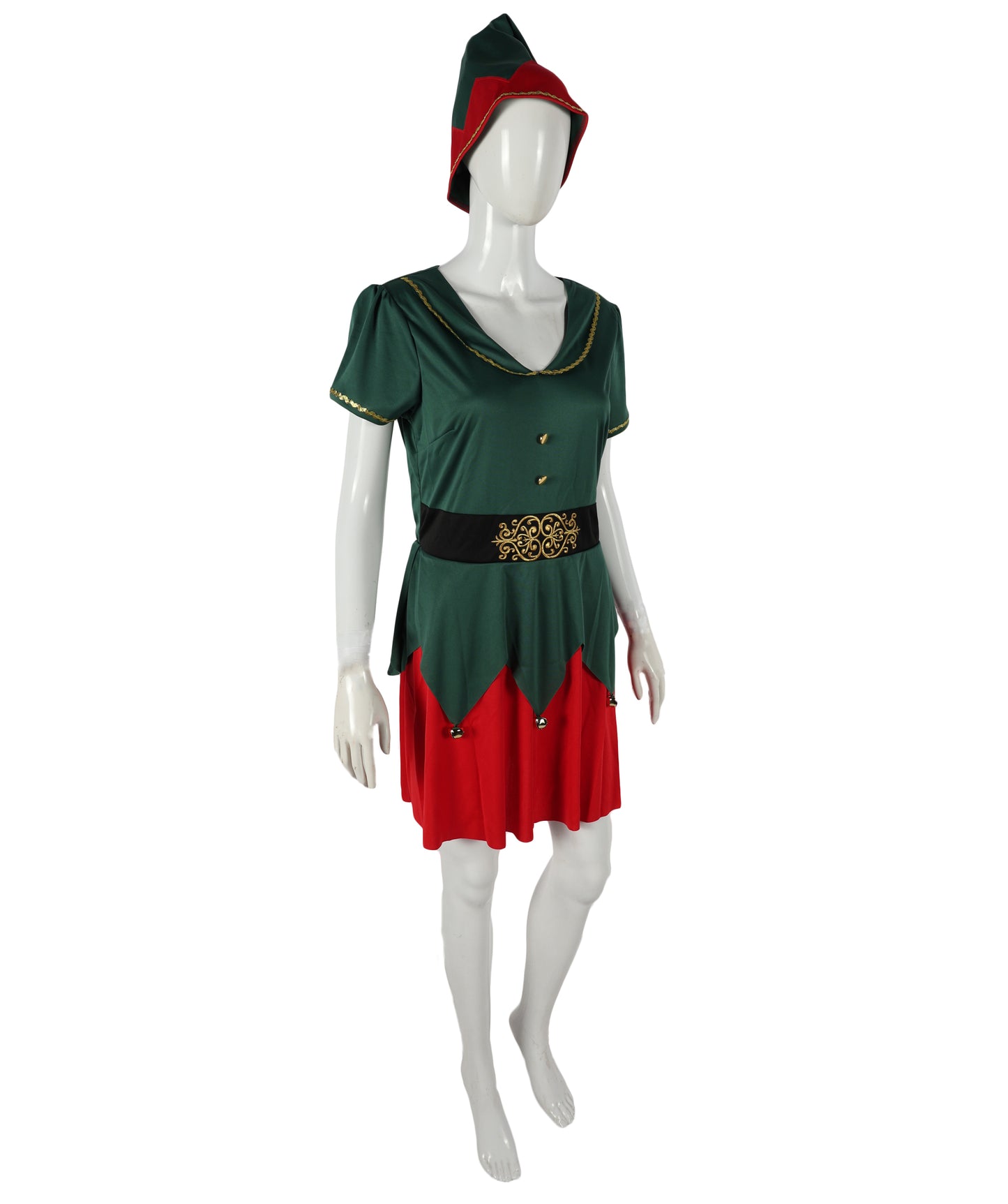 HPO Adult Women’s Elf Costume | Red & Green Christmas Outfit | Holiday Party, Cosplay & Themed Event Costume