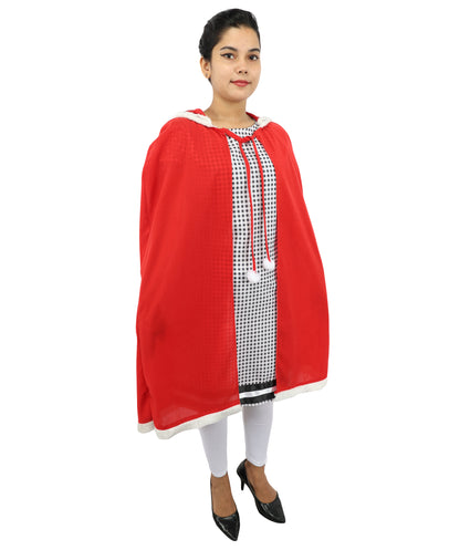Whimsical Holiday Character Costume | Women’s Multicolor Dress with Faux Fur Trim, Cape & Accessories | Christmas Parties, Theater, Cosplay & Roleplay