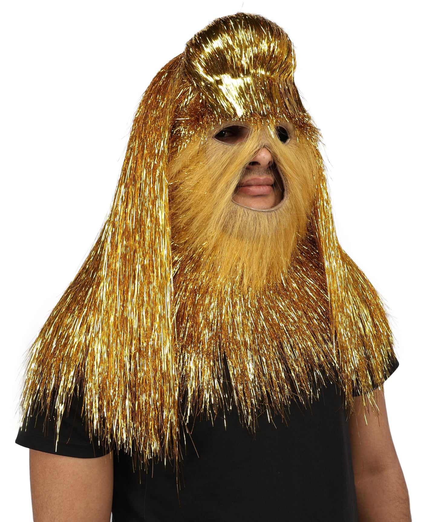 HPO UnisexTinsel Hairy Costume, Bundle & Mask Set | Full-Body Suit & Matching Mask | Long Hair Funny Costume for Halloween, Performers, Cosplay & Mascots | Multicolor Options