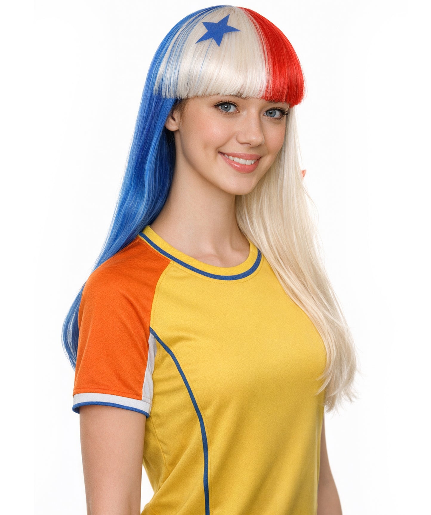 Panama Flag Sport Party Long Bob Wig | Premium Breathable Capless Cap