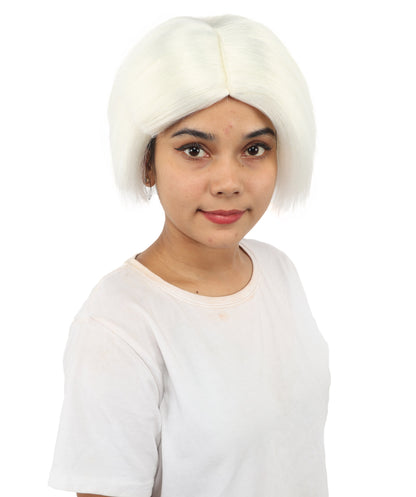 HPO Women’s Neon Yellow Bob Wig with Bangs—Bright Straight Cut Wig | Celebrity Inspired Hairpiece for Party, Halloween and Cosplay