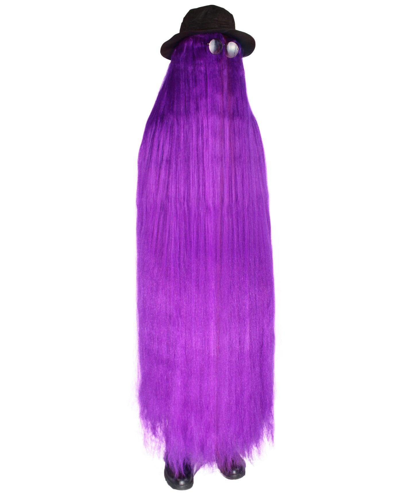 Adult Hairy Cousin It 66 Inch Long Full Costume with Wig , Hat and Glass| Multiple Color Options | Flame-retardant Synthetic Fabric