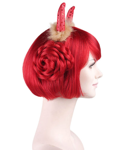 Red Devil Queen Womens Wig | Party Ready Fancy Cosplay Halloween Wig |Premium Breathable Capless Cap