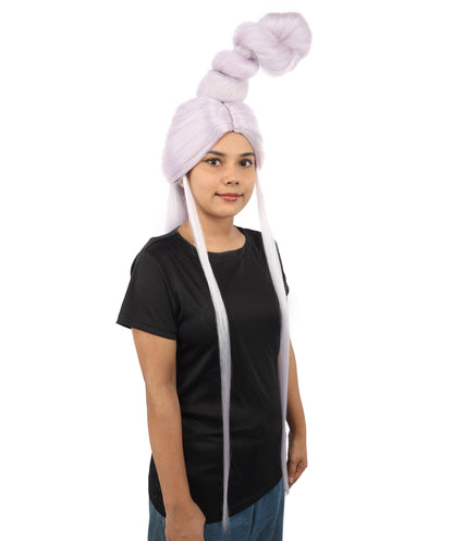 HPO Adult Women's Sculpted Loop Topknot Wig | Multiple Color Options | Create of synthetic fiber, gravity-defying twisted vertical bun with long face-framing strands, breathable base | Party, Halloween, theater, drag, performance, costume events