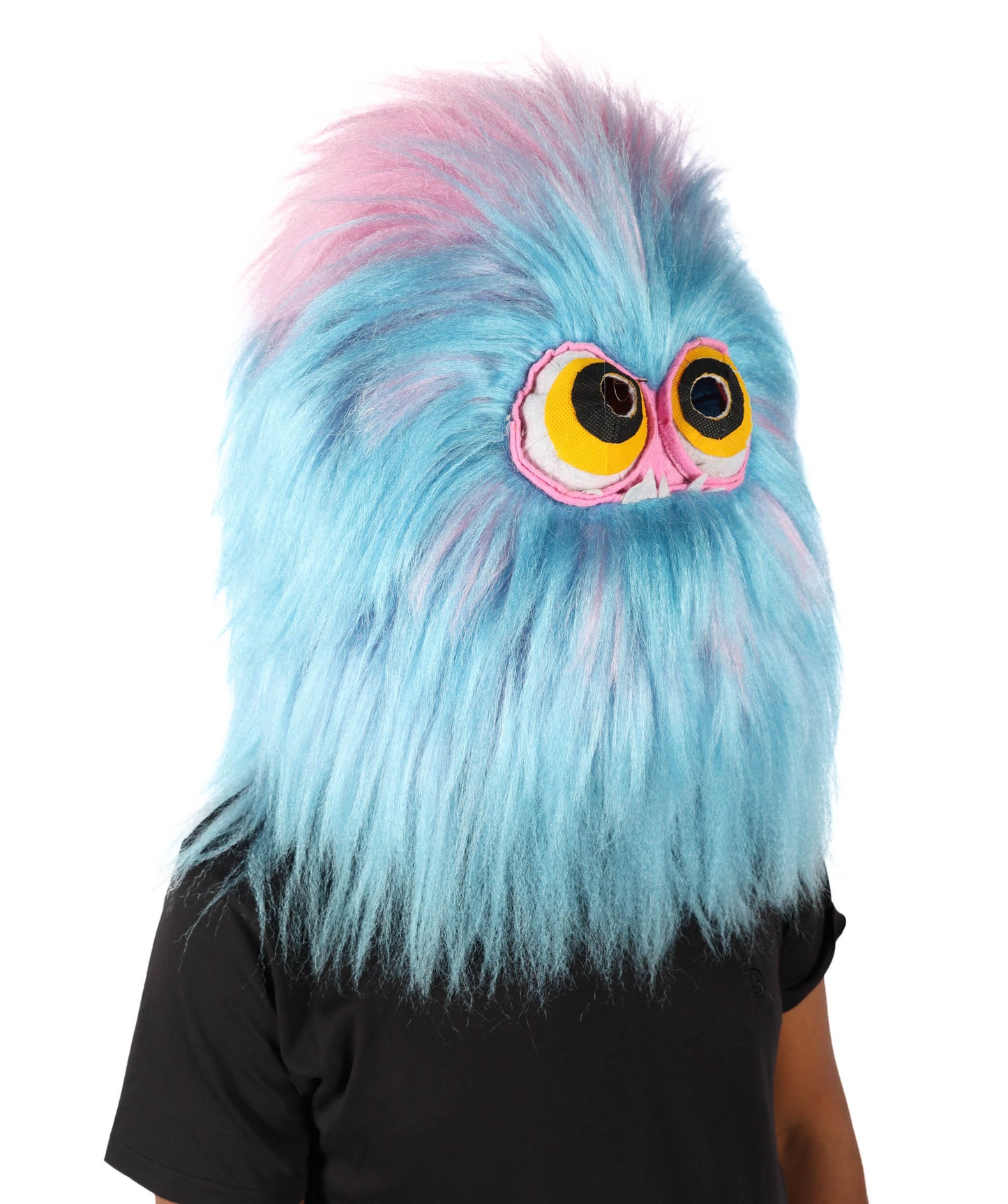 HPO Unisex Adorable Furry Multicolor Monster Costume Set with Head Mask & Bundle| Perfect for Halloween| Synthetic Fabric