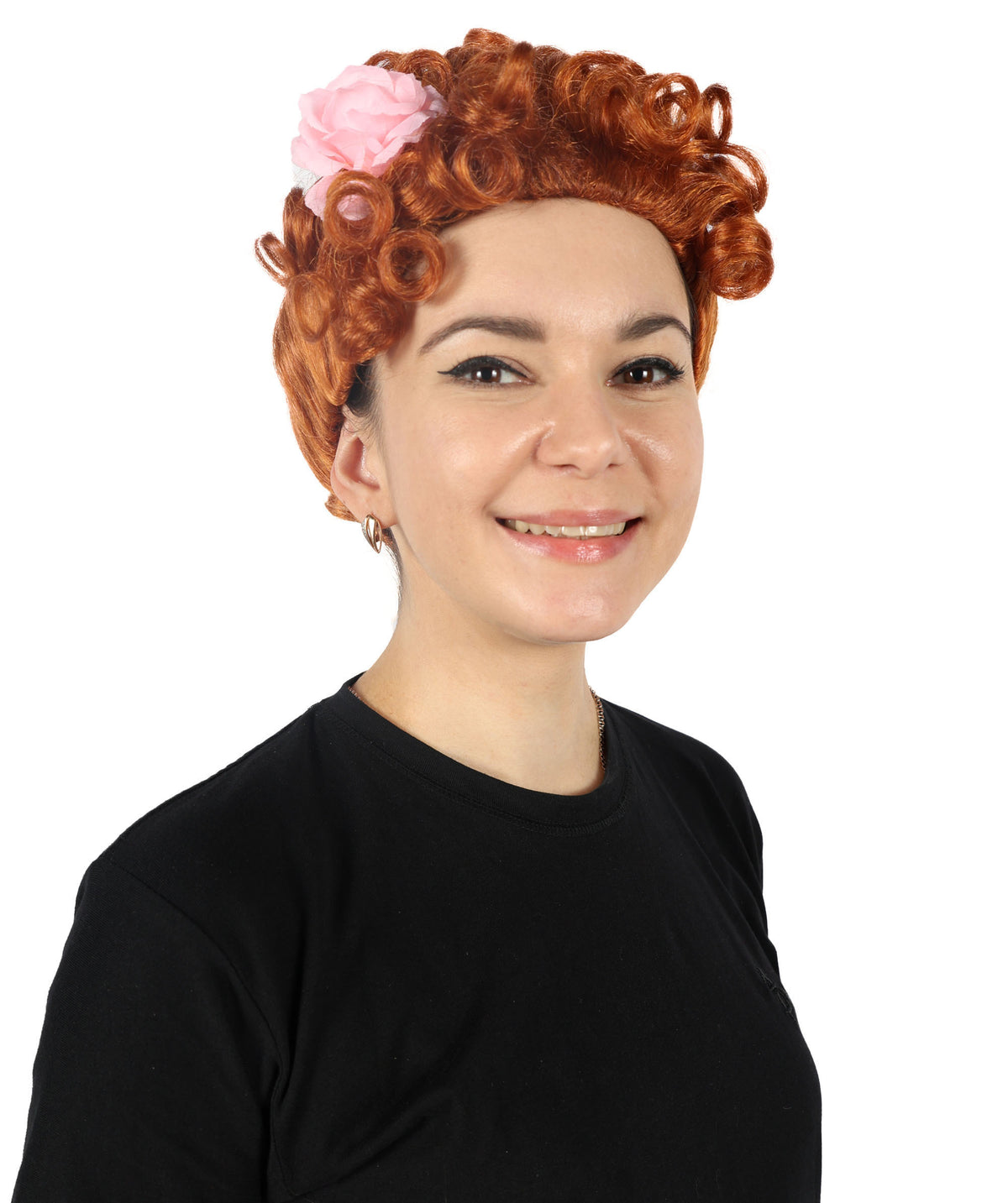 HPO  Women's Popular series The Regency Romance Curly Brown Wig | Halloween Wig | Flame-retardant Synthetic Fiber