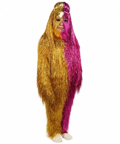 HPO Teen Extreme Hairy Two Part Costume Bundle & Mask Set - Full-Body Hair Suit Extra-Long Costume Wig for Halloween, Cosplay & Parties - Multiple Color Options