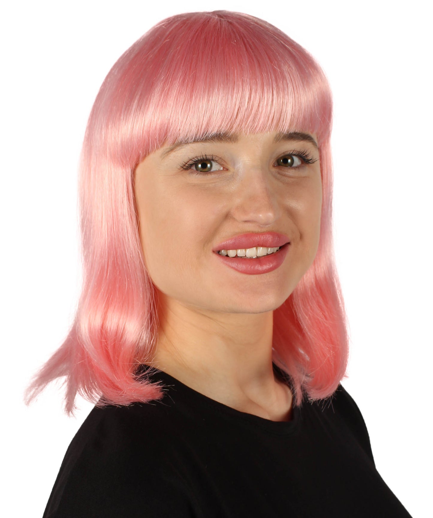 HPO Women's Shoulder Length Bob Wig Collection | Straight Halloween Wig Multiple Color Option | Premium Breathable Capless Cap
