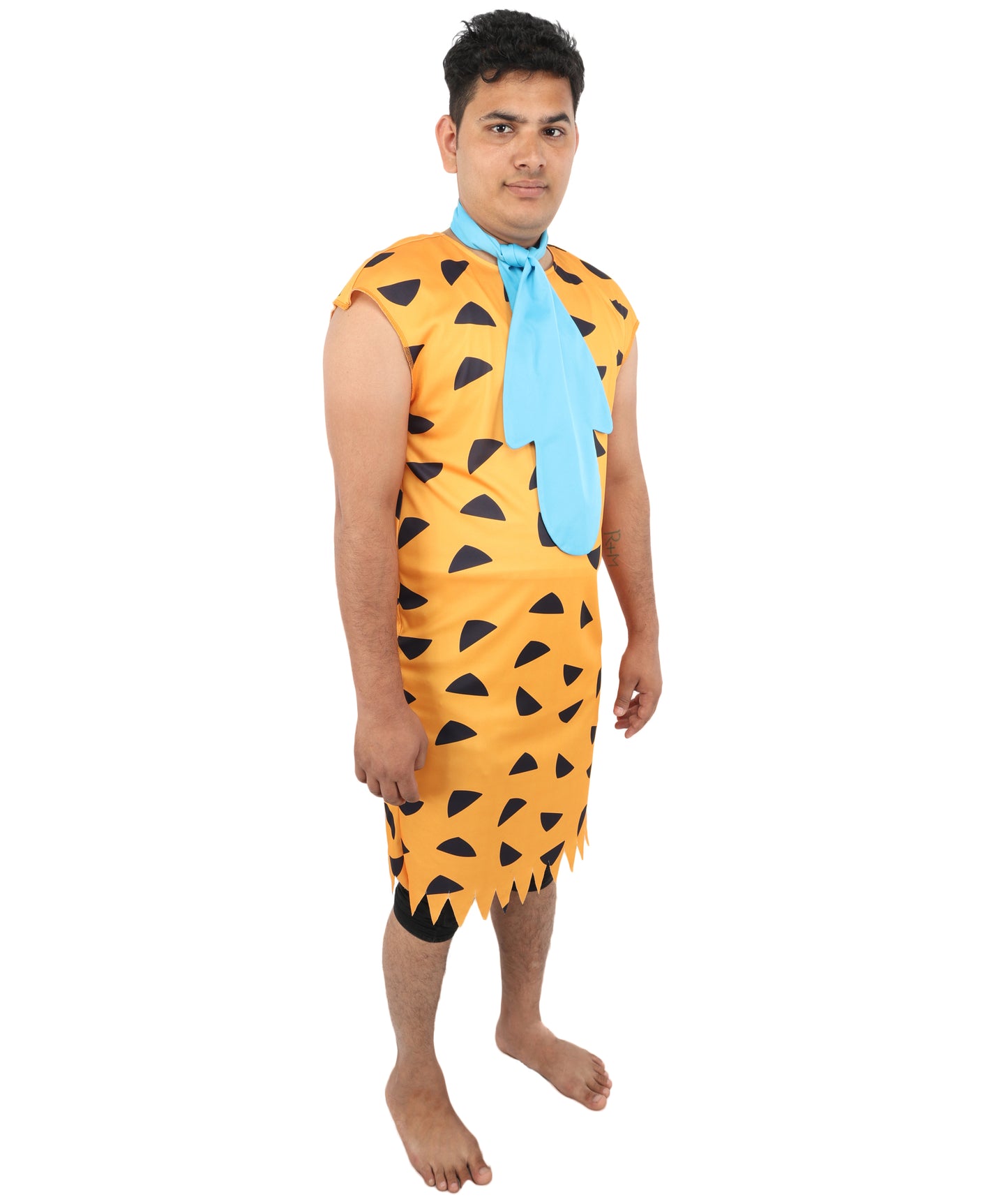 HPO Men’s Prehistoric Caveman Multicolor Costume | Animal-Print Tunic & Belt Outfit | Halloween, Themed Parties, Stage & Cosplay Costume