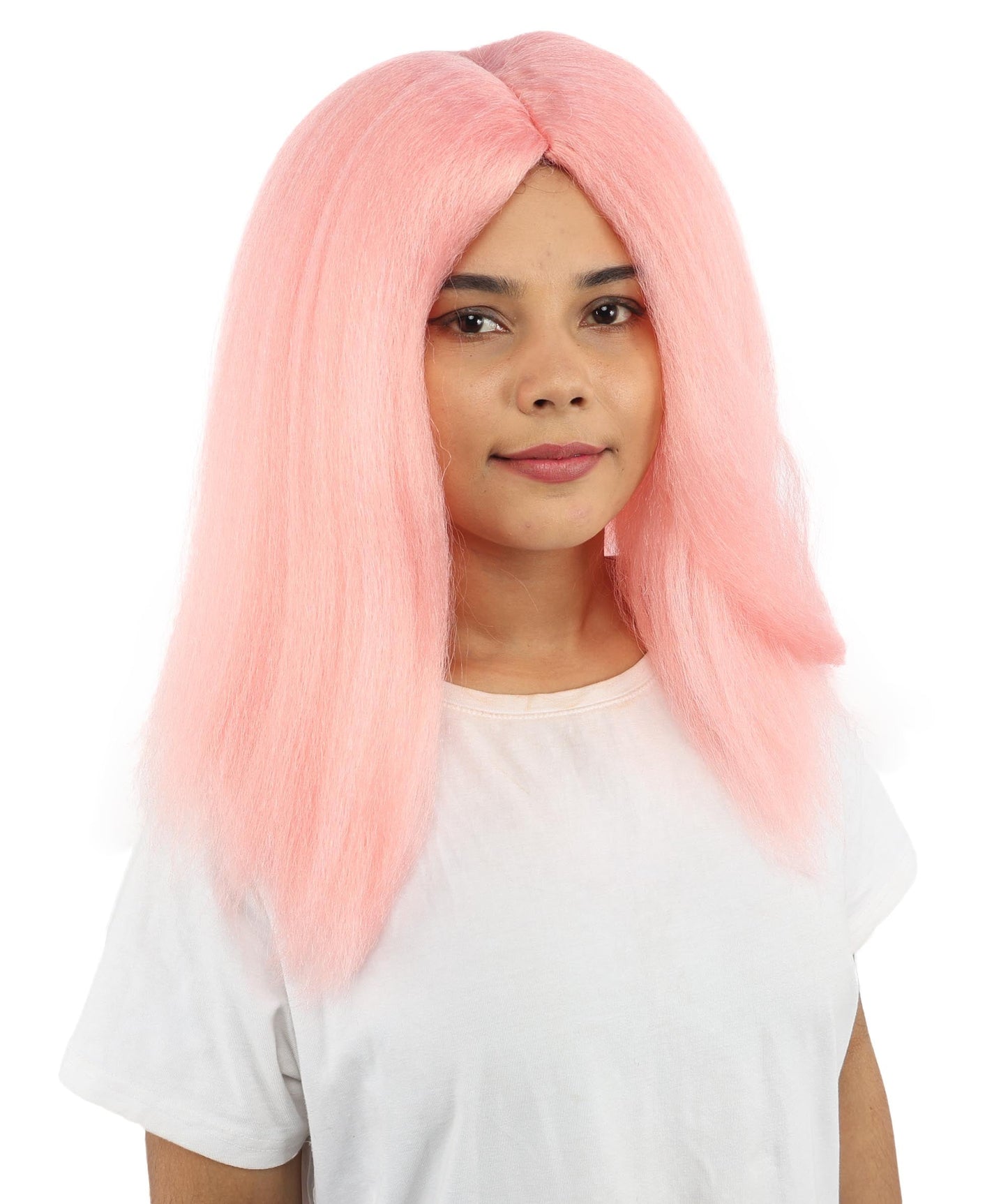 HPO Adult Women's Long Rounded Cartoon Hair Wig | Multiple Color Options | Bubble Bob, Deep Side Part, Heat Friendly Synthetic Strands & Breathable Net | Fancy Dress, Stage Show, Animated Character Events, Halloween & Festival