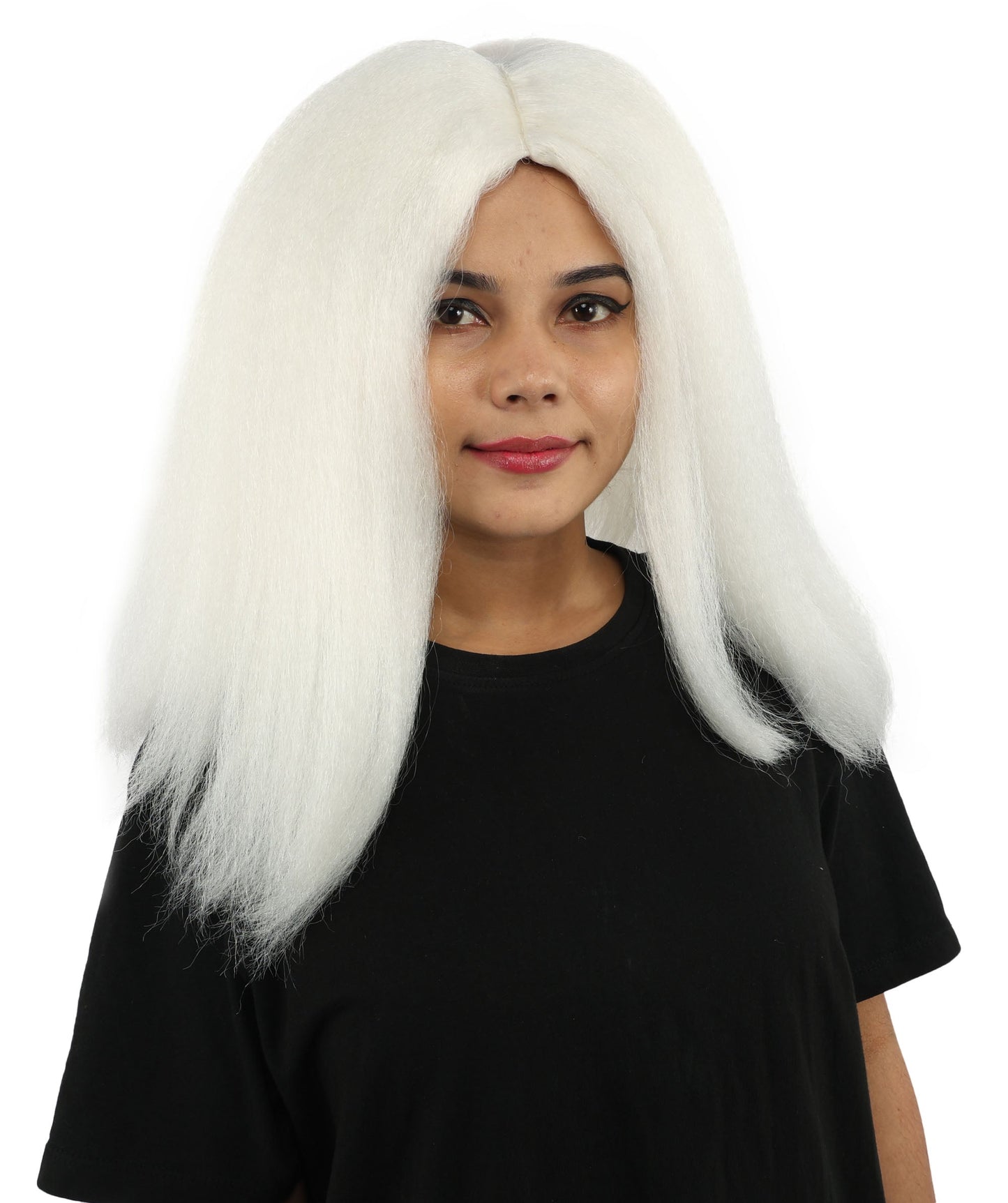 HPO Adult Women's Long Rounded Cartoon Hair Wig | Multiple Color Options | Bubble Bob, Deep Side Part, Heat Friendly Synthetic Strands & Breathable Net | Fancy Dress, Stage Show, Animated Character Events, Halloween & Festival
