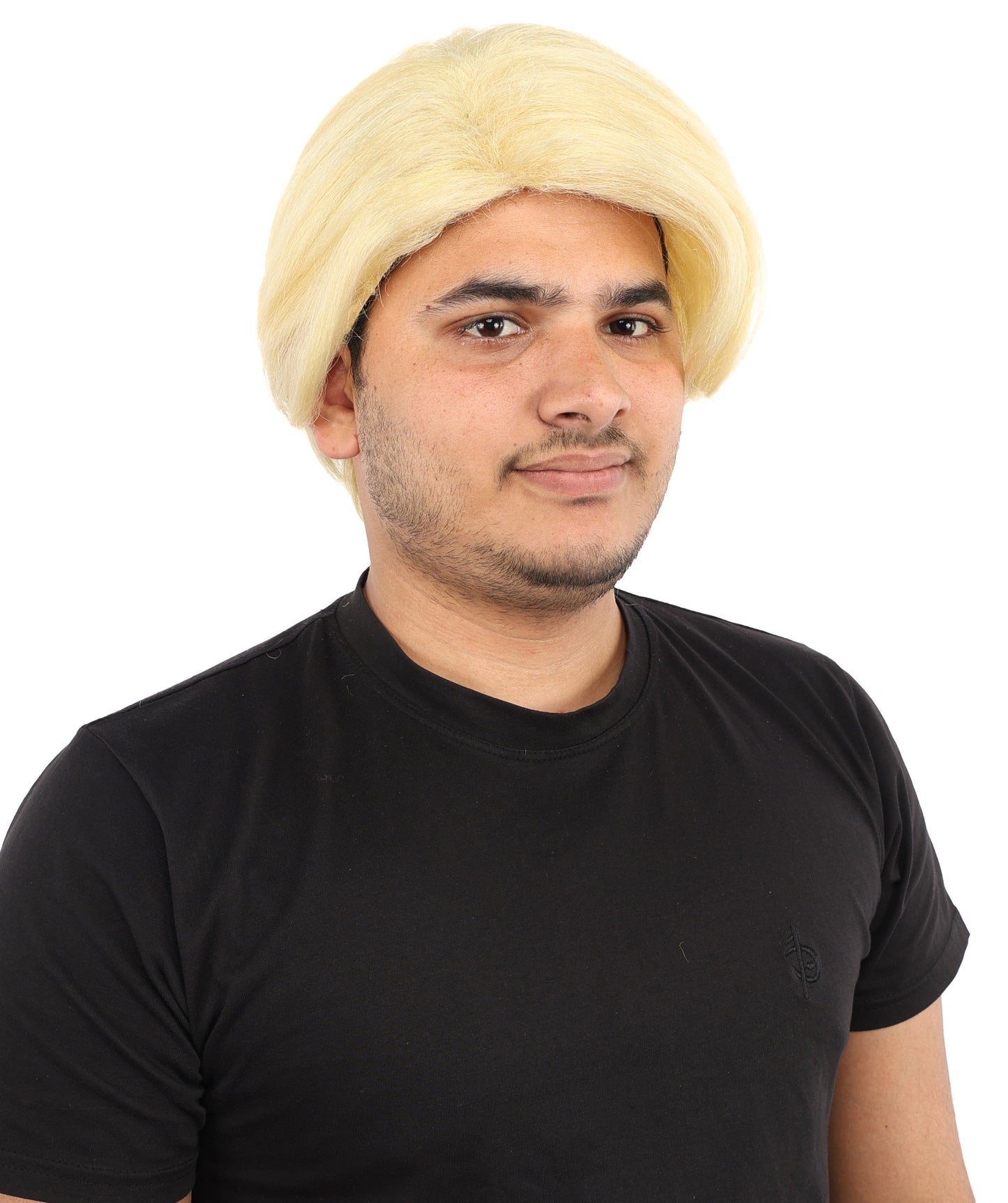 HPO Men’s Blonde Wig with Long Side Bangs  | Flame-retardant Synthetic | Ideal for Cosplay, Halloween & Party Looks