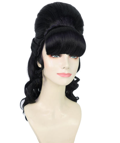 HPO Women's Class 60's Brown Half Updo Wig with Ponytail | Halloween  Wig | Flame-retardant Synthetic Fiber