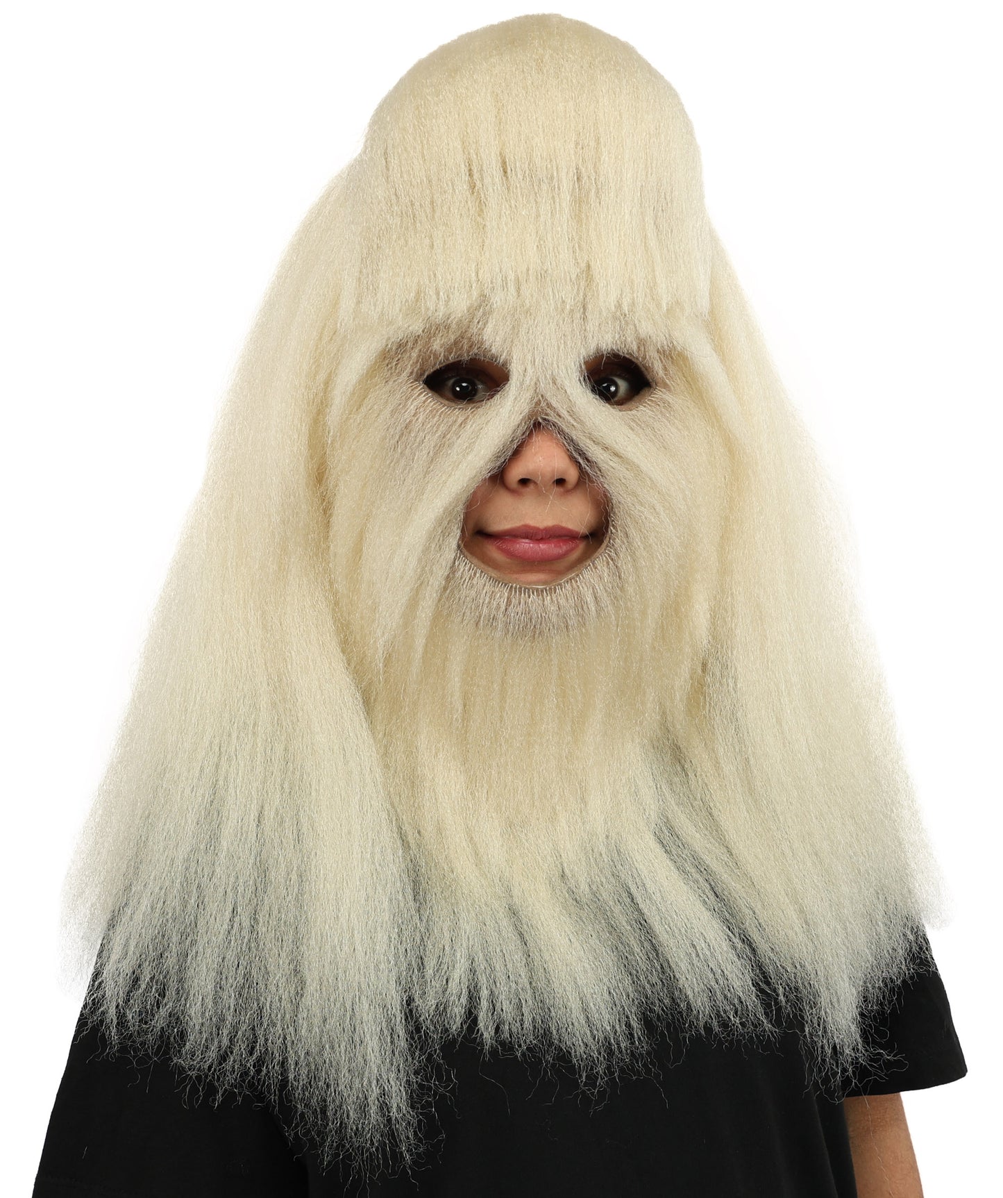 HPO Teen Extreme Hairy Person Costume Bundle & Mask Set - Full-Body Hair Suit Extra-Long Costume Wig for Halloween, Cosplay & Parties - Multiple Color Options
