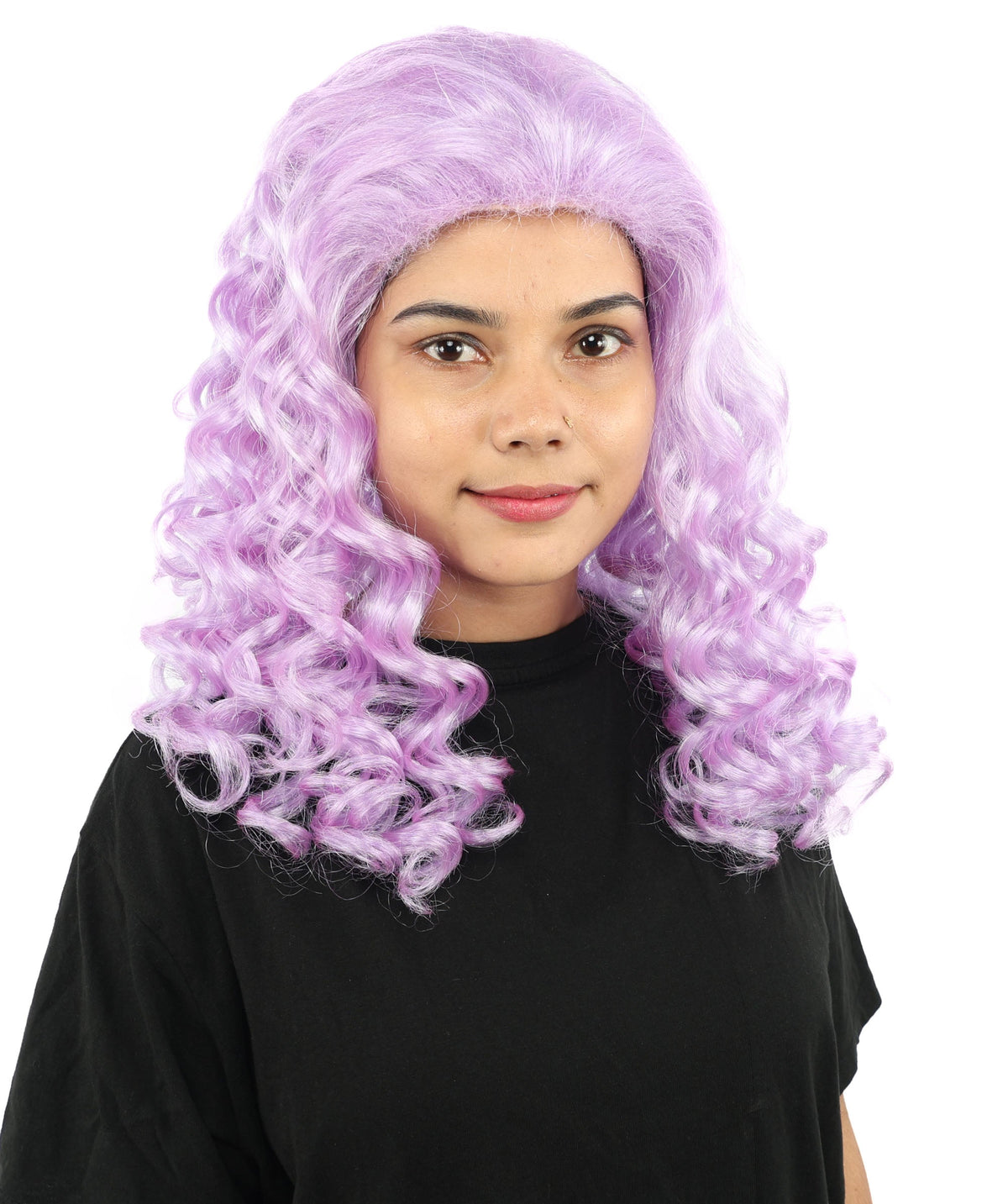 HPO Adult Women’s 16-Inch Medium Wig with Soft Curls | Multiple Color Options | Ideal for Cosplay, and Themed Events | Elegant, Versatile Hairpiece for Various Looks