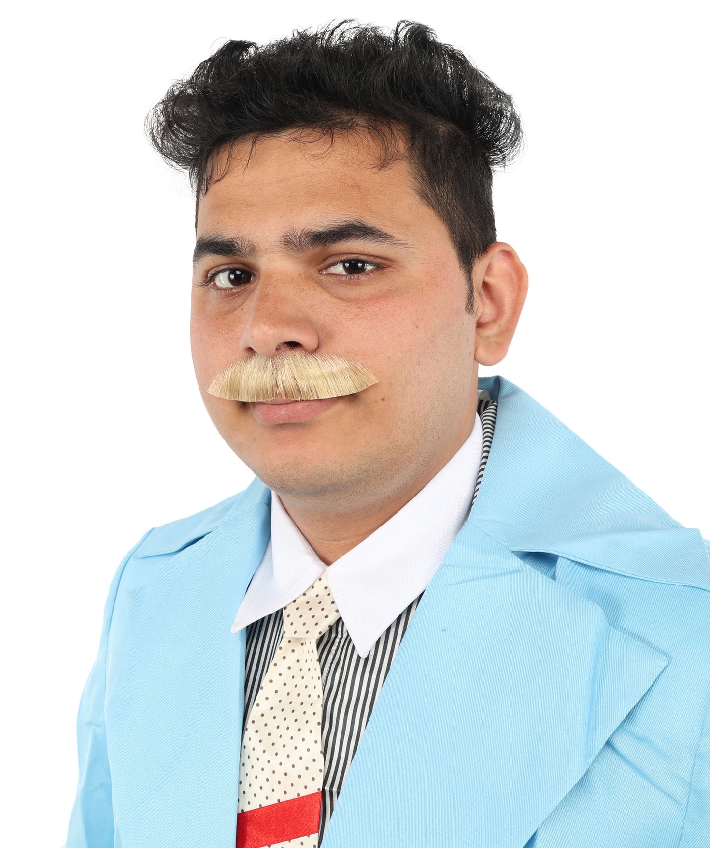 HPO | Premium Human Facial Hair Golden Mustache For Men | Multiple Colors Option