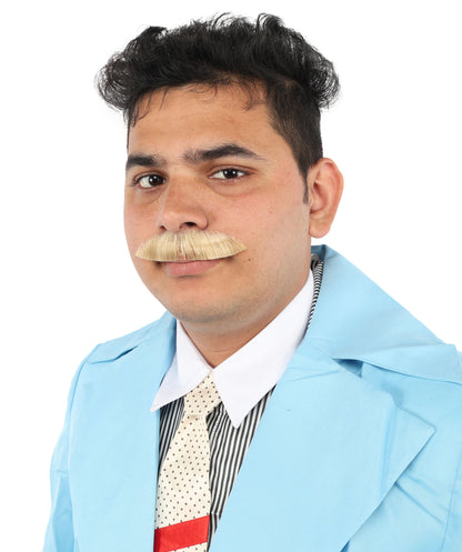 HPO | Premium Human Facial Hair Golden Mustache For Men | Multiple Colors Option