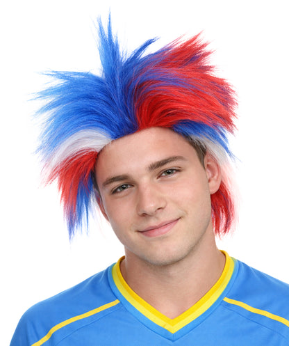 HPO Mens Patriotic Crazy Wig, Celebrity Wig , Premium Breathable Capless Cap