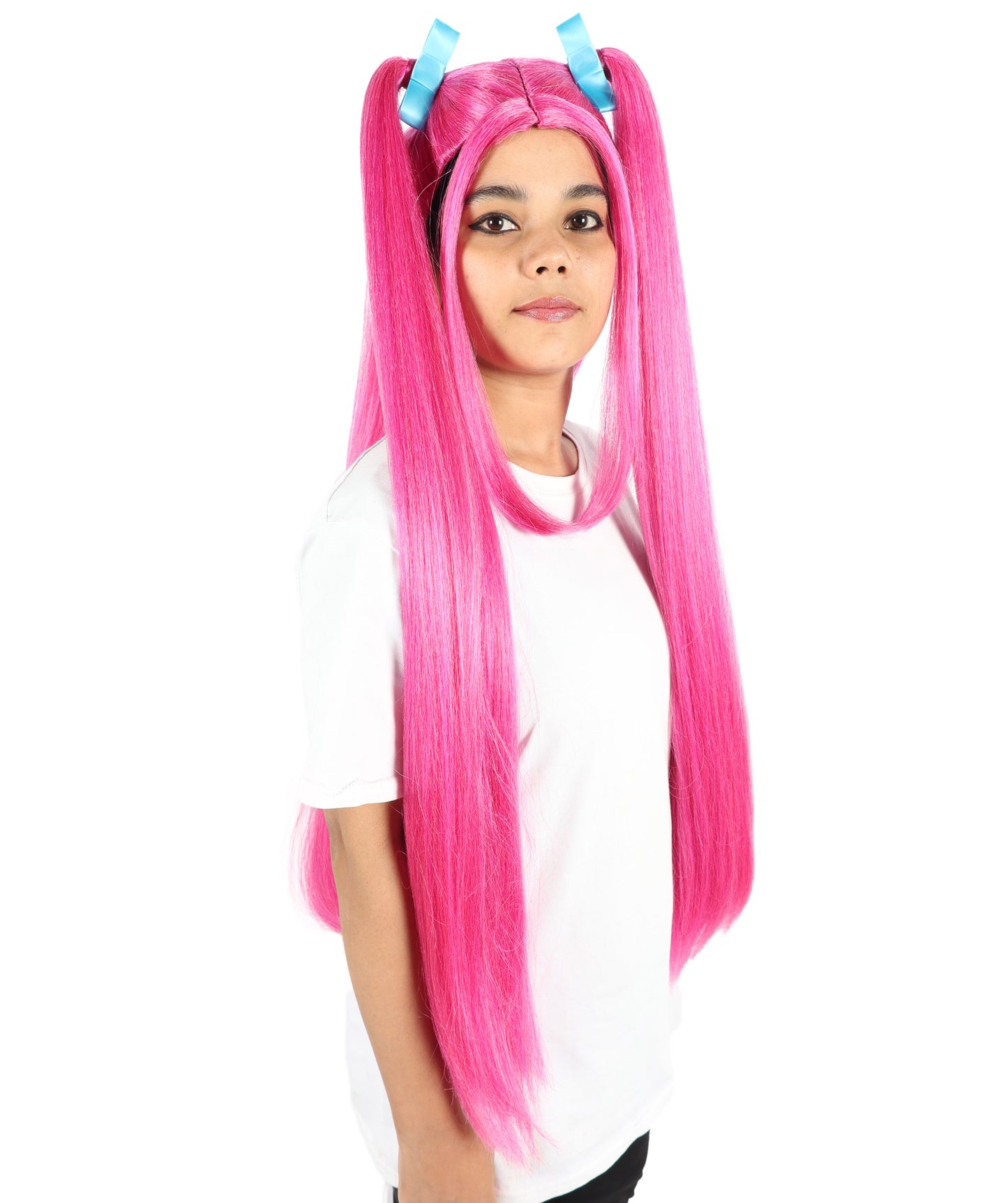 HPO Adult/Teen Women's K-pop Demon Hunters Wig Long Straight Multiple color Wig | Halloween Wig | Futuristic Pop Star Warrior Look