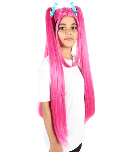 HPO Adult/Teen Women's K-pop Demon Hunters Wig Long Straight Multiple color Wig | Halloween Wig | Futuristic Pop Star Warrior Look
