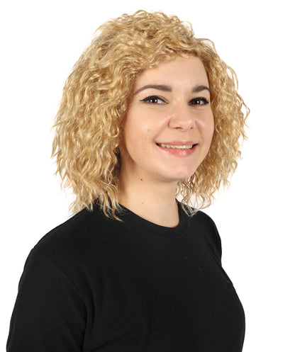 HPO Women's Short Fluffy Wavy Multiple Wig | Halloween and Party Wig | Flame-retardant Synthetic Fiber