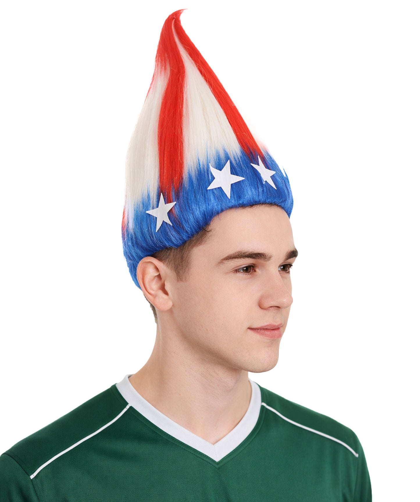 American Stripes Troll Wig | Flag Fancy Halloween Wig | Premium Breathable Capless Cap