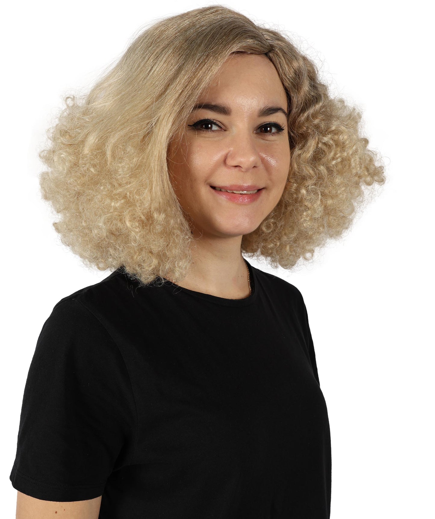 HPO Women's Fluffy Curly Textured Bob Wig I Flame-retardant Synthetic Fiber