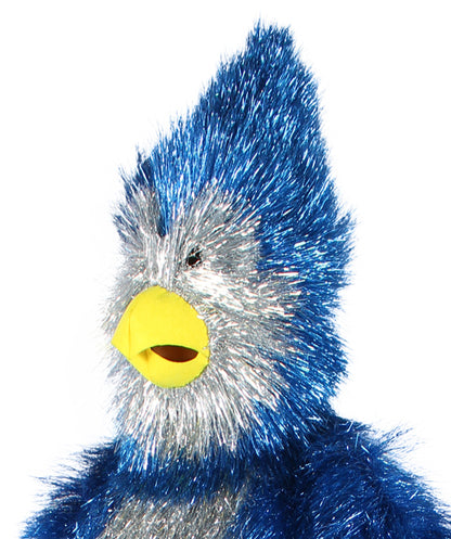 HPO Men's Furry Cardinal Mascot Tinsel Mask Costume, Halloween-Mask, Flame-retardant Tinsel Material