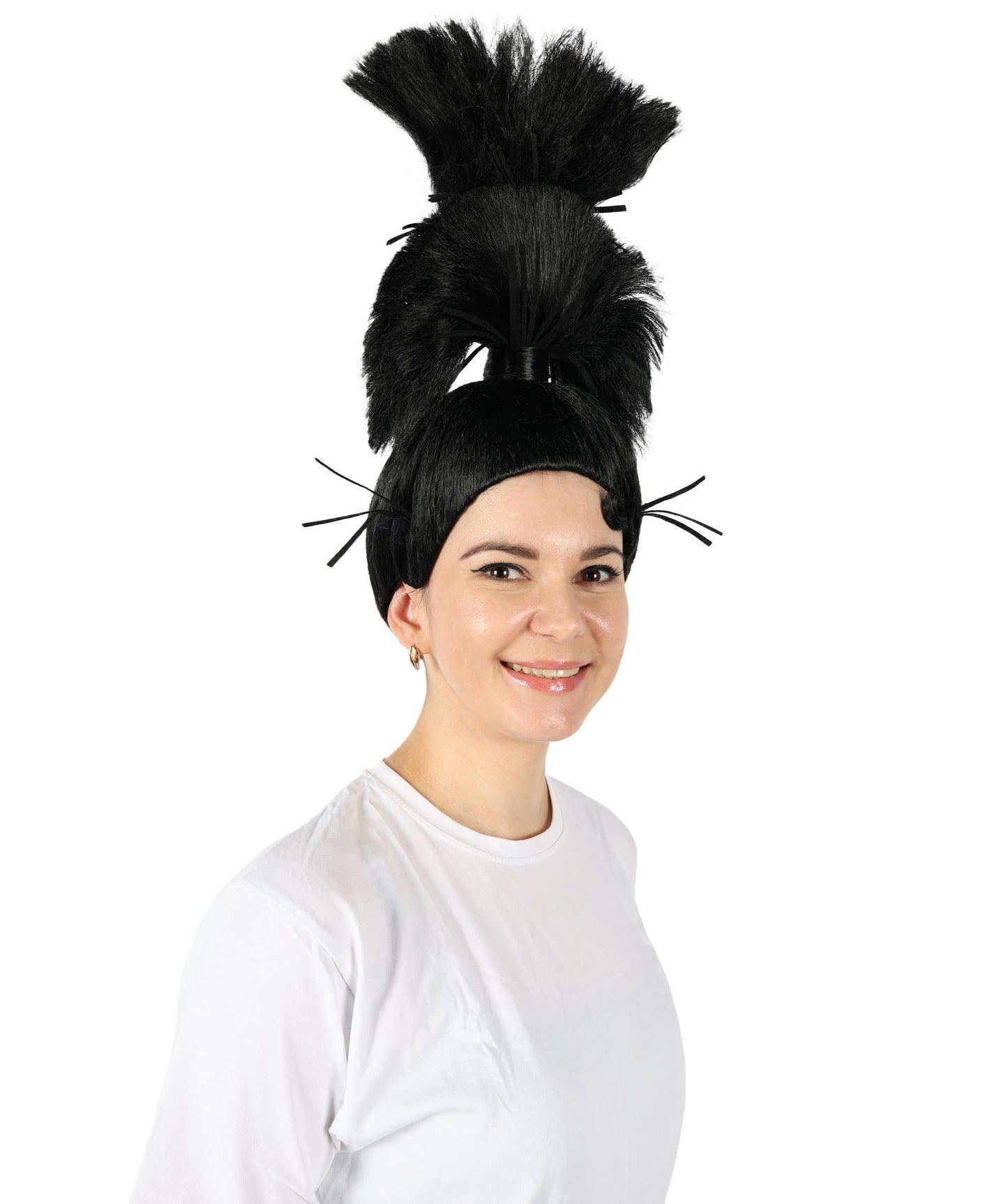 HPO Women's Black High Ponytail Wig I Perfect for Halloween Party I Flame-retardant Synthetic Fiber