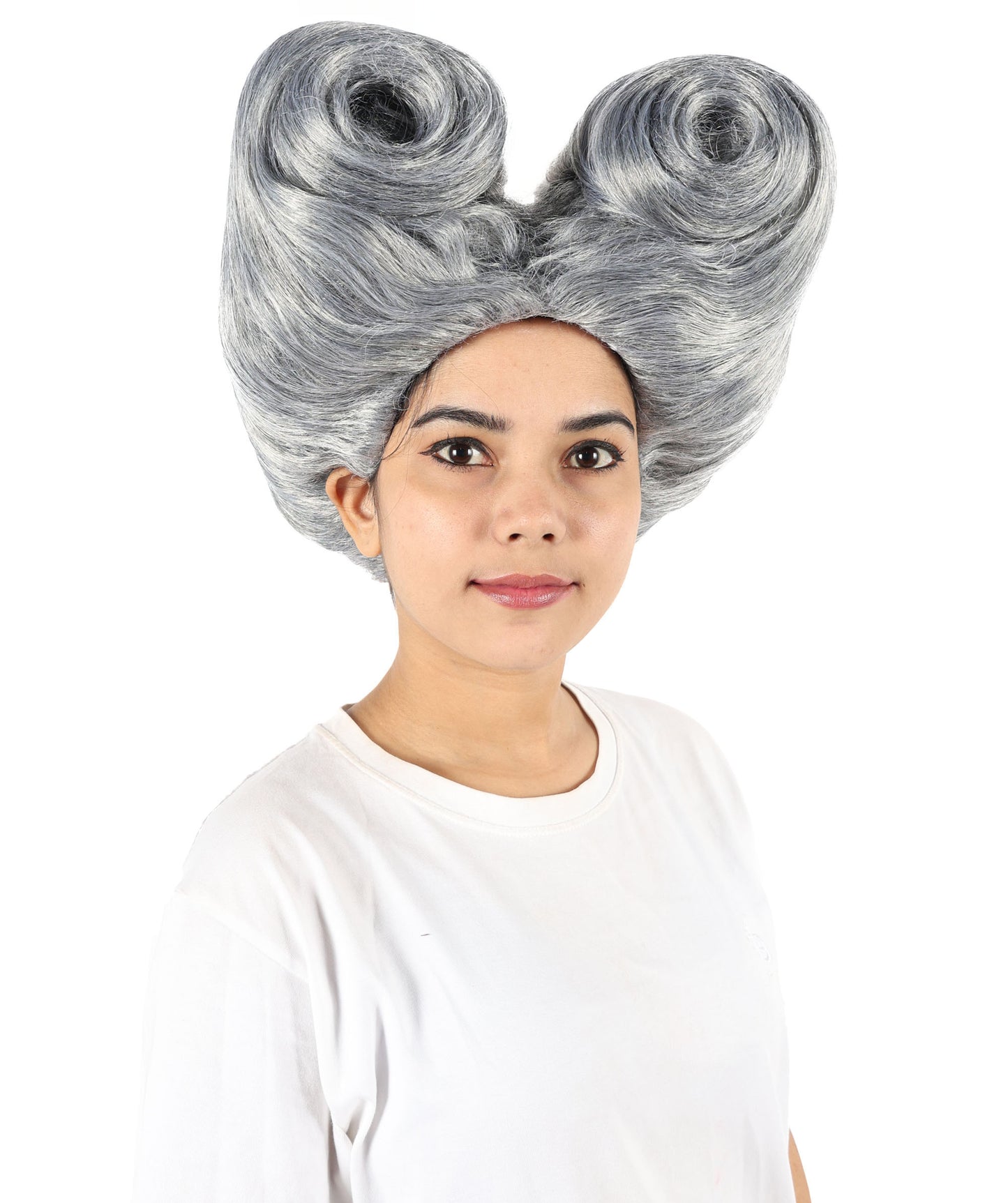 Women’s Supermodel Horn-shaped White Hair Updo Full Wig I Perfect for Halloween I Flame-retardant Synthetic Fiber