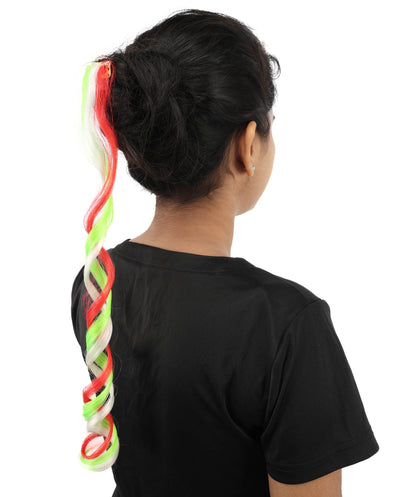 HPO Women's National Flag Hair Streak | Crafted from Flame-retardant Synthetic Febric with a textured spiral construction | Ideal for theater, drag, and costume events