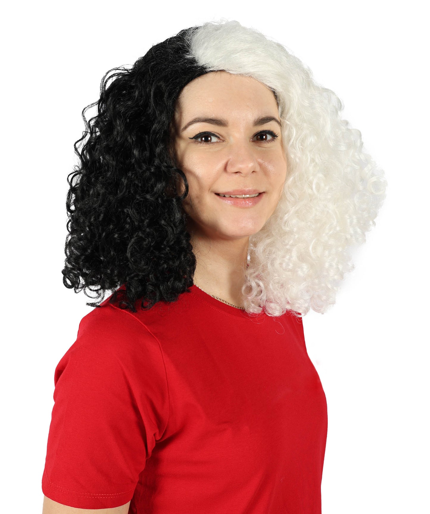 Women's Dark Brown Color Curly Shoulder Length Trendy Roseanna Actress Wig